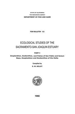Ecological Studies of the Sacramento-San Joaquin Estuary