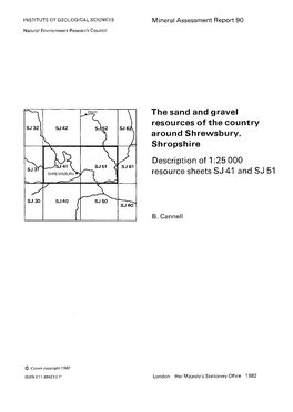 The Sand and Gravel Resources of the Country Around Shrewsbury, Shropshire