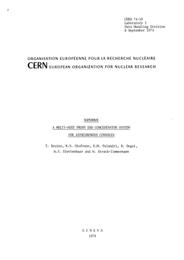 CERN 74-19 Laboratory I Data Handling Division 8 September 1974