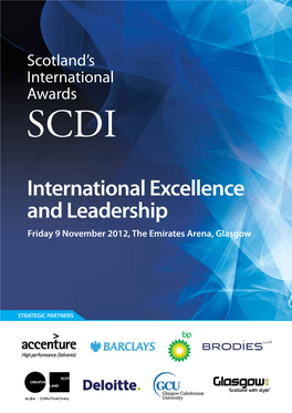 International Excellence and Leadership Friday 9 November 2012, the Emirates Arena, Glasgow