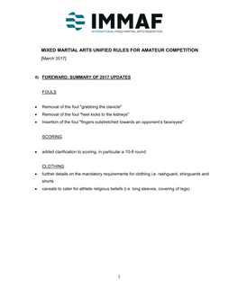 Mixed Martial Arts Unified Rules of Conduct