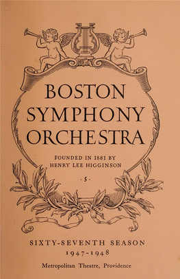 Boston Symphony Orchestra Concert Programs, Season 67, 1947-1948