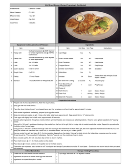 Item Unit Size Unit Type Instructions 1 Flattop Grill 1 6Oz FL 2 Flattop Grill