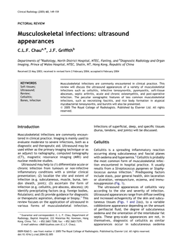 Musculoskeletal Infections: Ultrasound Appearances C.L.F