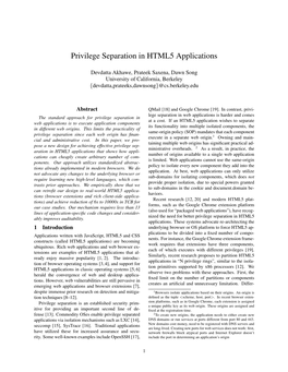 Privilege Separation in HTML5 Applications