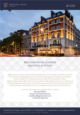 Baglioni Hotel London Meetings & Events