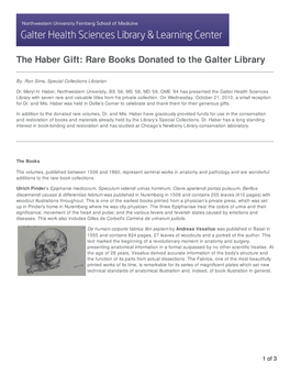 Rare Books Donated to the Galter Library