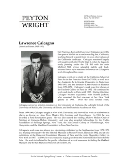 Calcagno, Lawrence Bio