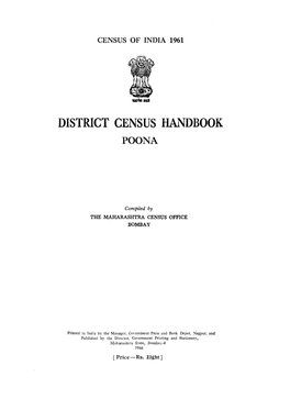 District Census Handbook, Poona