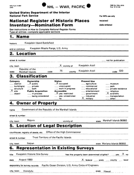 National Register of Historic Places Inventory Nomination Form Date