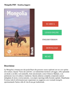Mongolia PDF - Scarica, Leggere