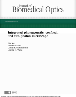 Integrated Photoacoustic, Confocal, and Two-Photon Microscope