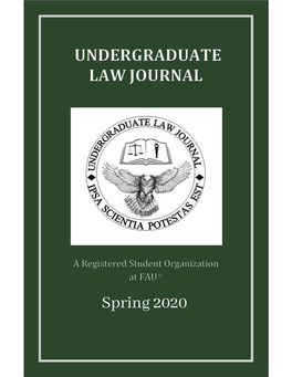 Florida Atlantic University Undergraduate Law Journal 2020