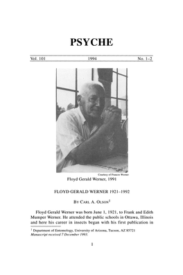 Floyd Gerald Werner 1921–1992