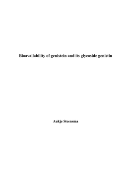 Bioavailability of Genistein and Its Glycoside Genistin