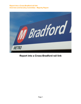 Report Into a Cross-Bradford Rail Link Overview and Scrutiny Committee - Majority Report