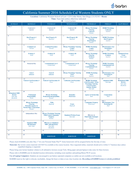 BARBRI Schedule