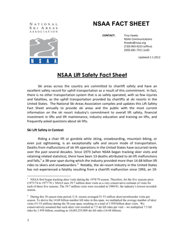 NSAA Lift Safety Fact Sheet
