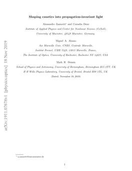 Arxiv:1911.07678V1 [Physics.Optics] 18 Nov 2019