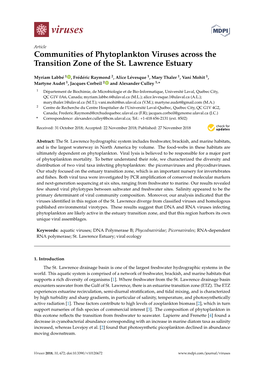 Communities of Phytoplankton Viruses Across the Transition Zone of the St