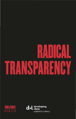 RADICAL TRANSPARENCY Non Venal Edition Creative Commons License (CC BY-NC-ND 3.0)