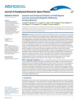 Seasonal and Temporal Variations of Field-Aligned Currents and Ground