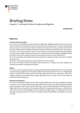 Briefing Notes Group 62 – Information Centre for Asylum and Migration