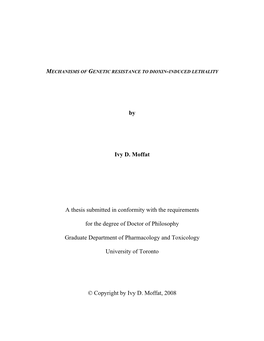 By Ivy D. Moffat a Thesis Submitted in Conformity with the Requirements For