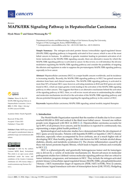 MAPK/ERK Signaling Pathway in Hepatocellular Carcinoma