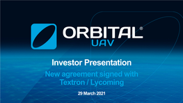 29 Mar 2021 Investor Presentation