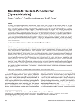Trap Design for Lovebugs, Plecia Nearctica (Diptera: Bibionidae) Steven P