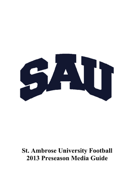 St. Ambrose University Football 2013 Preseason Media Guide ST