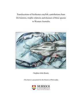 Translocations of Freshwater Crayfish: Contributions from Life Histories, Trophic Relations and Diseases of Three Species in Western Australia