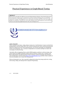 Practical Experiences in Graph-Based Testing Alan Richardson