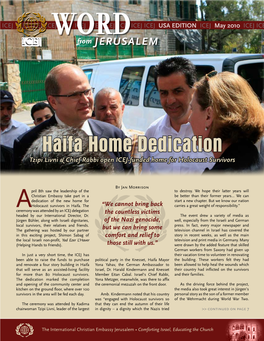 Haifa Home Dedication Tzipi Livni & Chief Rabbi Open ICEJ-Funded Home for Holocaust Survivors