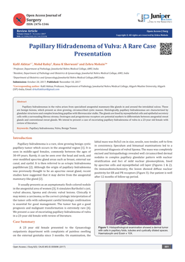 Papillary Hidradenoma of Vulva: a Rare Case Presentation