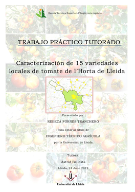 Caracterización De 15 Variedades Locales De Tomate De L‟Horta De Lleida