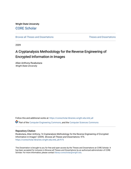 A Cryptanalysis Methodology for the Reverse Engineering of Encrypted Information in Images