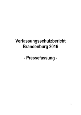 Verfassungsschutzbericht Brandenburg 2016