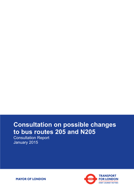 205 and N205 Consultation Report January 2015