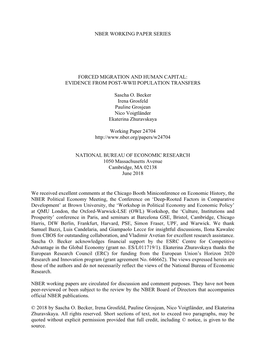 Forced Migration and Human Capital: Evidence from Post-Wwii Population Transfers