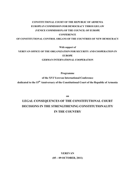 Legal Consequences of the Constitutional Court Decisions in the Strengthening Constitutionality in the Country