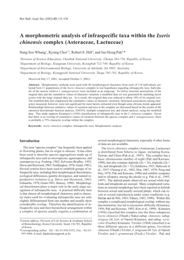 A Morphometric Analysis of Infraspecific Taxa Within the Ixeris Chinensis Complex (Asteraceae, Lactuceae)