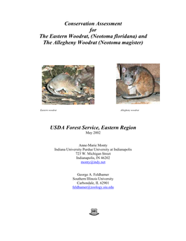 Neotoma Floridana) and the Allegheny Woodrat (Neotoma Magister)