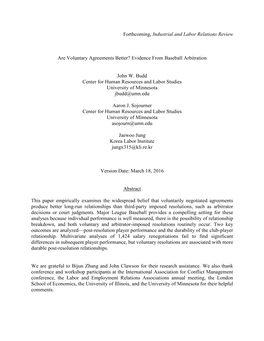 Evidence from Baseball Arbitration