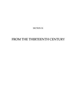 From the Thirteenth Century