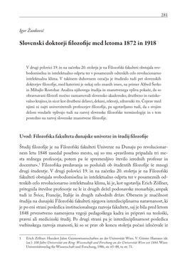 Slovenski Doktorji Filozofije Med Letoma 1872 in 1918