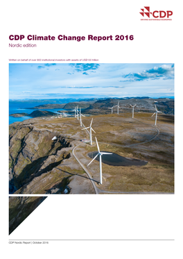CDP Climate Change Report 2016 Nordic Edition