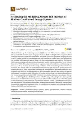 Reviewing the Modeling Aspects and Practices of Shallow Geothermal Energy Systems