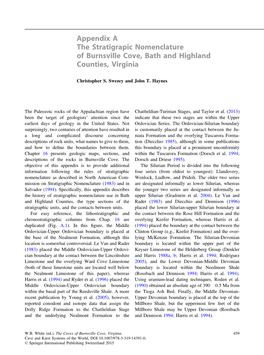 Appendix a the Stratigrapic Nomenclature of Burnsville Cove, Bath and Highland Counties, Virginia